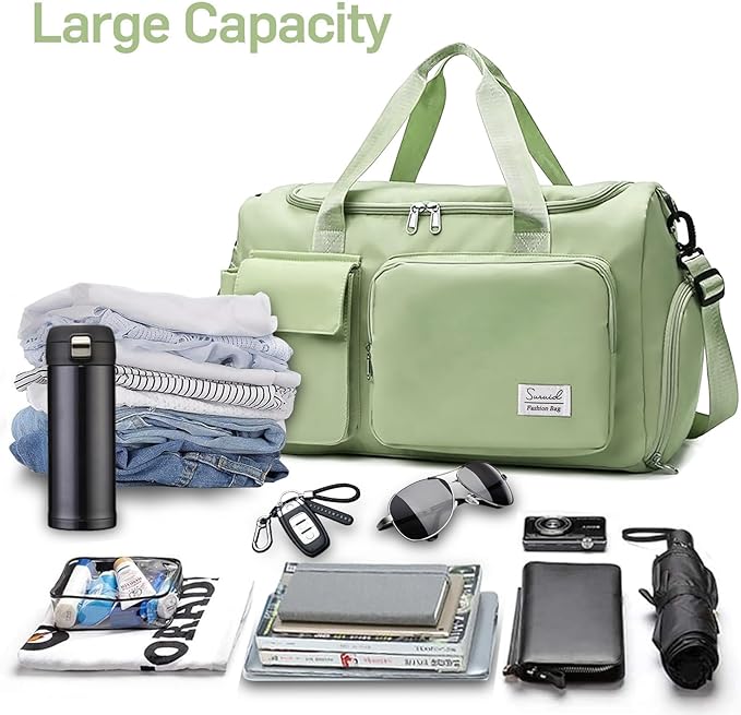 Suruid Travel Duffel Bag with Shoes Compartment Sports Gym Bag with Dry Wet - Image 5