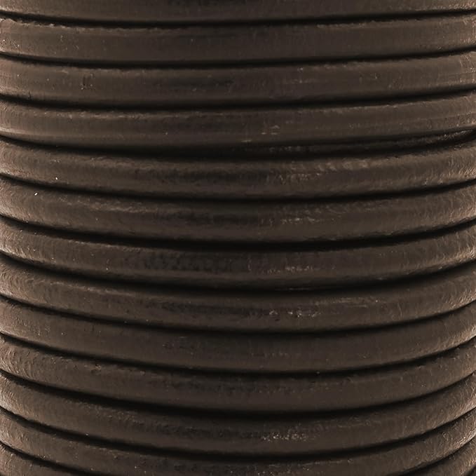 Mandala Crafts Round Genuine Dark Brown Leather Cord - Image 3