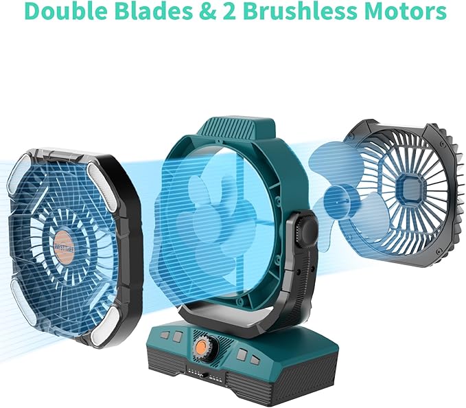 WESTTREE Camping Fan Portable 20000mAh Oscillating Battery Powered Fan - Image 2