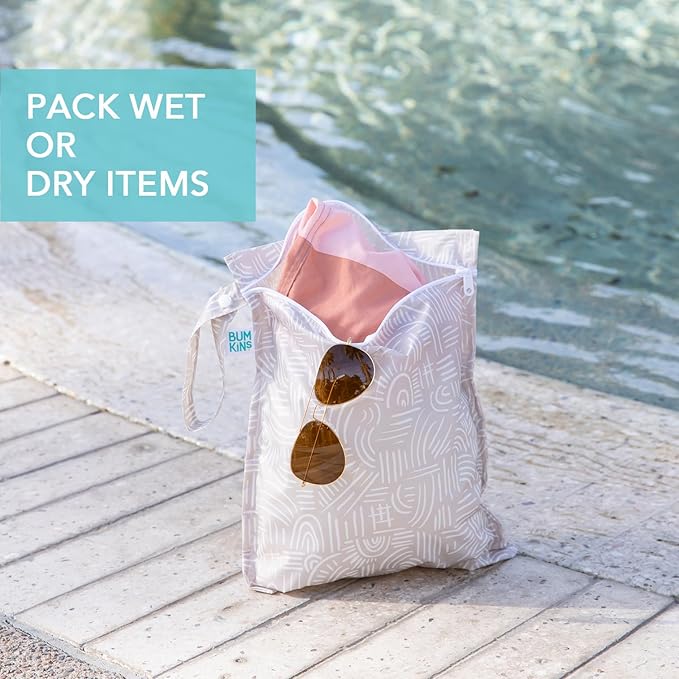 Bumkins Waterproof Wet Bag for Baby, Swim Suit, Cloth Diapers, Pump Parts - Image 3