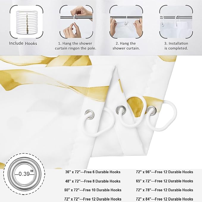 Yellow Bow Shower Curtain - Image 6
