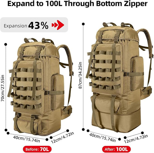70L/100L Camping Hiking Backpack - Image 2