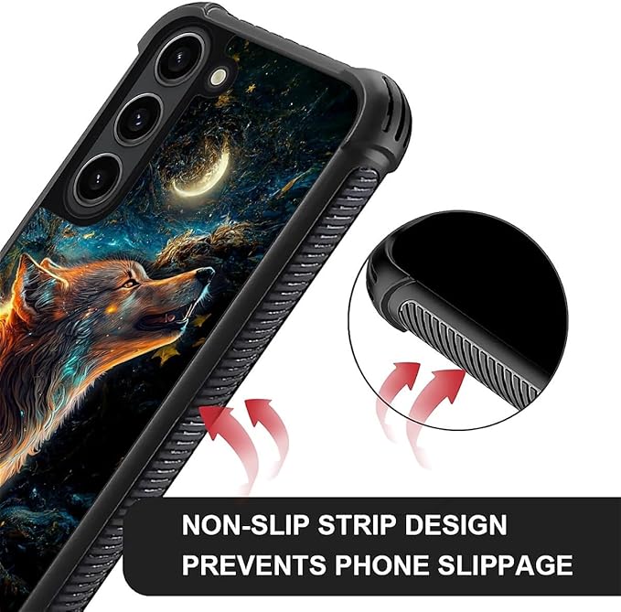 for Samsung Galaxy S23 Case, Star Cave Hungry Wolf Pattern Graphic Design Girl - Image 4