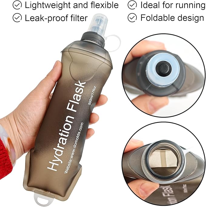 WILDREEDS 500ml Soft Flask, TPU Collapsible Soft Water Bottle - Image 2