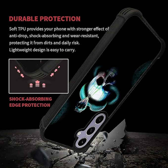 for Samsung Galaxy S24 S25 Case, Skeleton Winding Snake Pattern Graphic Design - Image 5