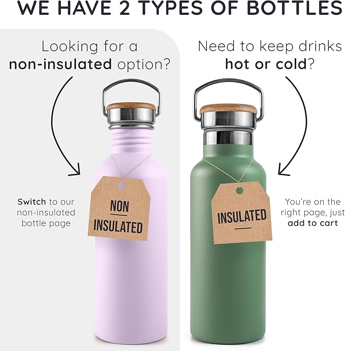 Bambaw Insulated Water Bottle 24 oz, Double Wall Stainless Steel Water Bottles - Image 6