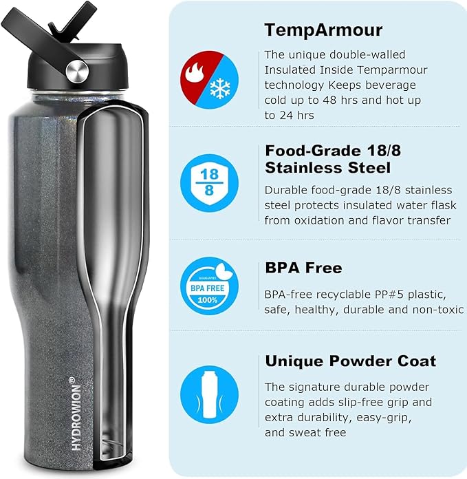 HYDROWION 40 oz Insulated Water Bottle - Image 2