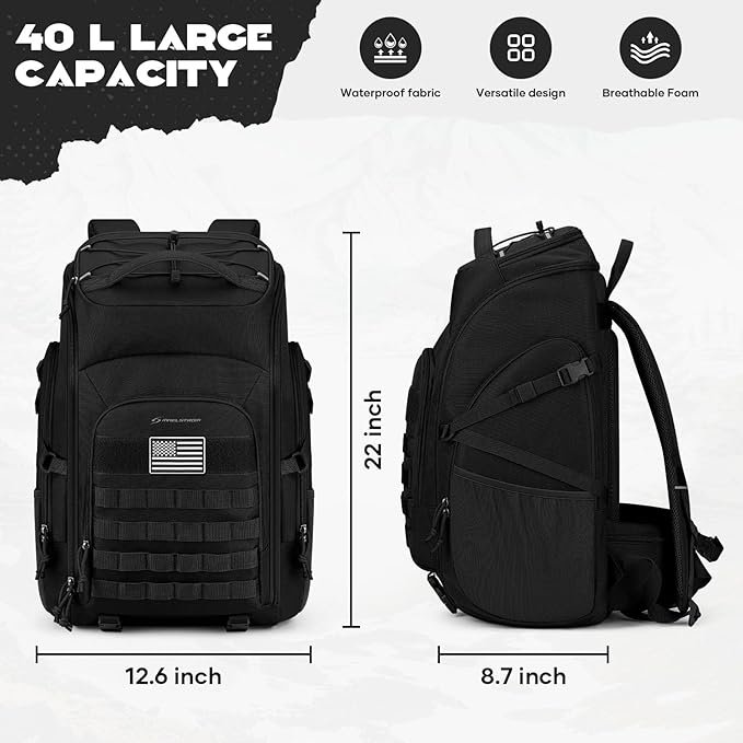 Maelstrom Tactical Backpack for Men, Water Resistant 40L Military Backpack - Image 4