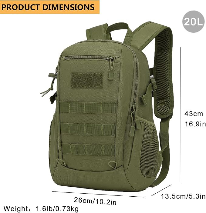 ArcEnCiel 10L/20L Mini X-Small Tactical Backpack MOLLE Daypack Gear Pack - Image 2