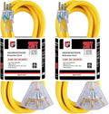 EP 2 Pack 25 Ft 12 Gauge Heavy Duty Extension Cord, 15A 125V 1875W, 3 Outlet by ENERGYPRO