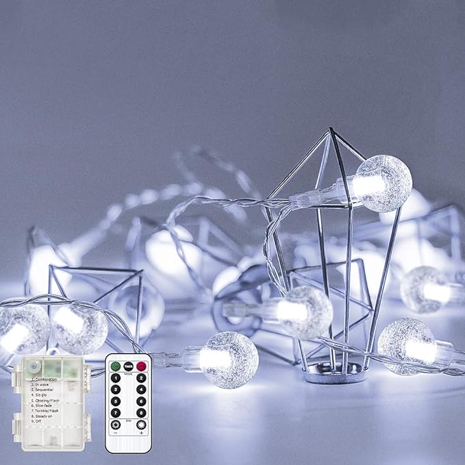 Metaku Outdoor String Lights Battery Operated 16.4ft 50LED Fairy Lights by METAKU