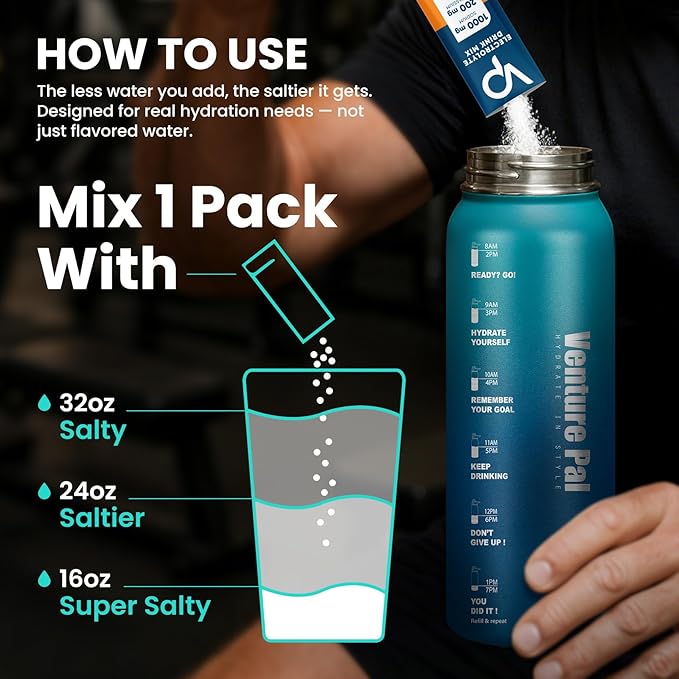 Venture Pal High Sodium Sugar Free Electrolytes Powder Packet, Zero Calories - Image 7