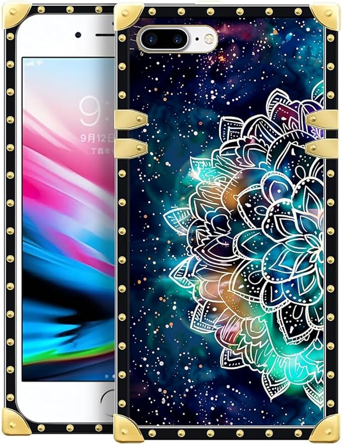 Compatible with iPhone 8 Plus 7 Plus Case, Starry Sky Colourful Mandala Luxury by Unknown