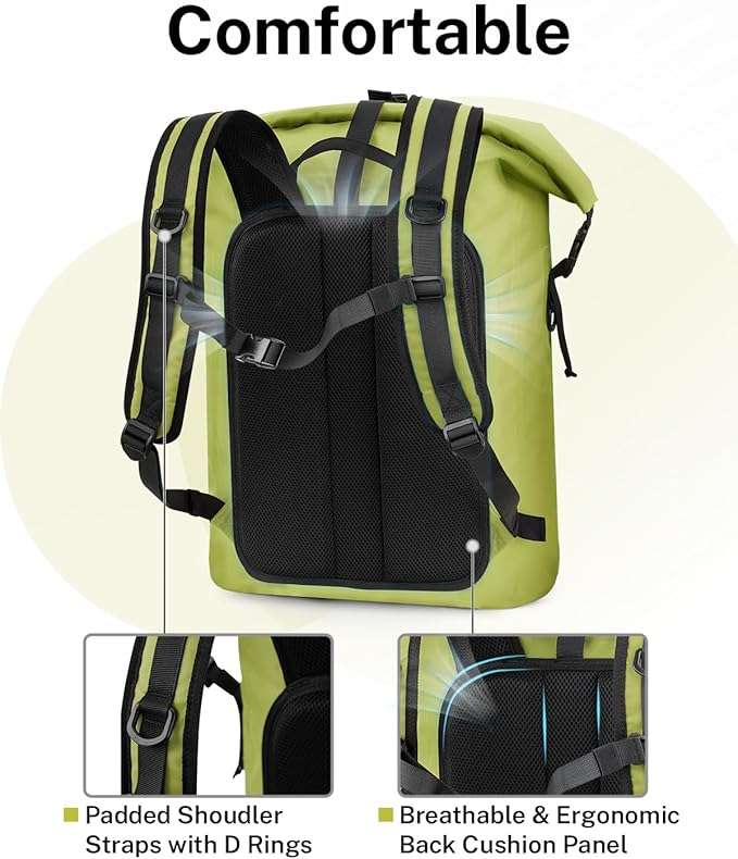 Gonex Ultralight Waterproof TPU Backpack, 35L Roll Top Dry Bag - Image 4