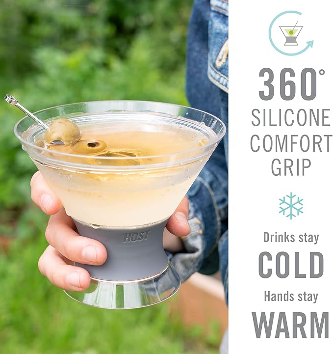 HOST Freeze Insulated Martini Cooling Cups, Plastic Freezer Gel Chiller Double - Image 9
