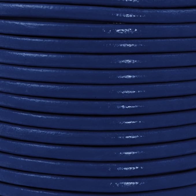 Mandala Crafts Round Genuine Navy Blue Leather Cord - Image 4