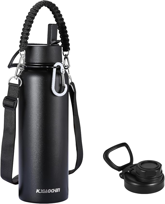 KXIAOCHEN Insulated Water Bottle, Stainless Steel Water Bottle, 2 Lids by KXIAOCHEN
