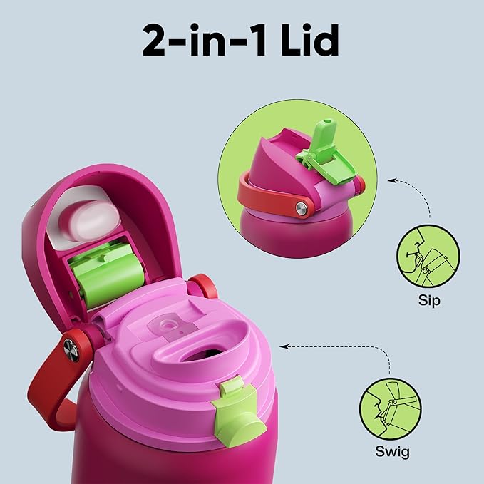 Insulated Water Bottle with Straw - Image 3