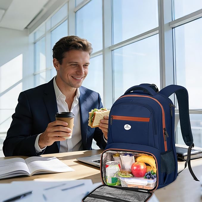 MATEIN Laptop Backpack with Lunch Compartment, Large Insulated Lunch Backpack - Image 8