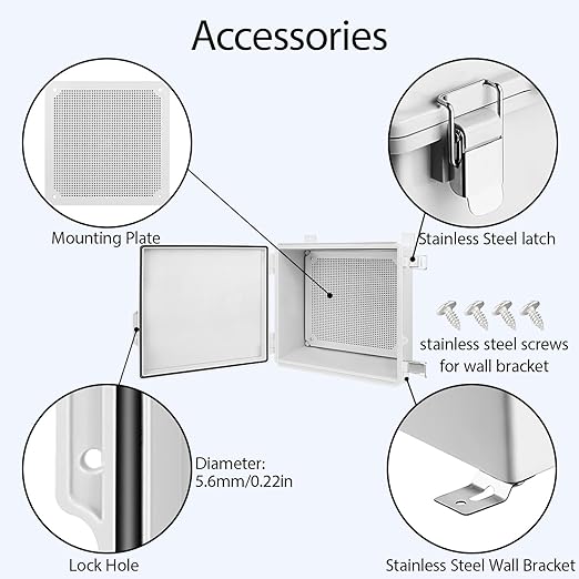 LeMotech Electrical Box, IP67 Waterproof Hinged Cover Stainless Steel Latch - Image 4