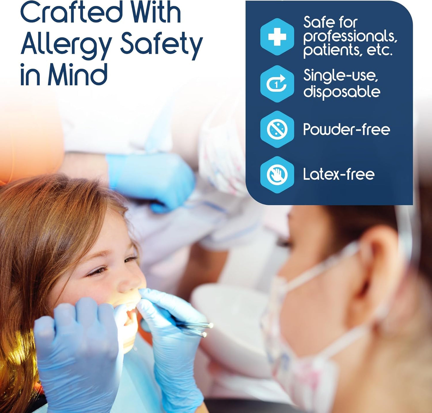 Inspire Nitrile-Vinyl Blend Exam Gloves - Disposable, Latex Free, Medical, Multipurpose for Cooking