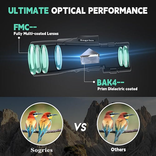 6-16x40 HD Zoom Binoculars for Adults, High Powered, Large View, BAK4 Prism - Image 2