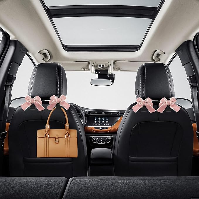4PCS Car Hooks for Purses and Bags, Cute Bow Car Seat Headrest Hook, Car by Unknown