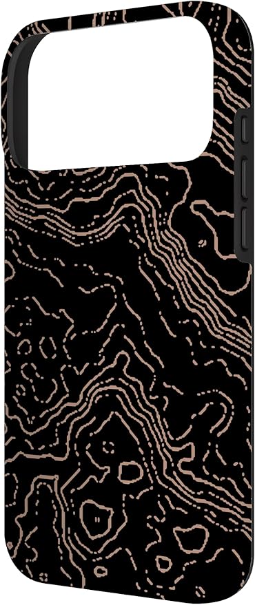 Topography Black & Brown Abstract Pattern Topographic Map Case - Image 2
