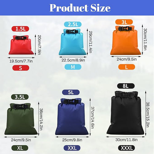 6Pack Waterproof Dry Bags, lightweight outdoor dry bags - Image 2
