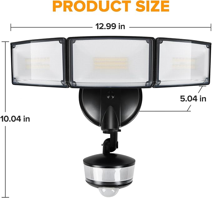 LUTEC 2 Pack 74W 8000 Lumen Motion Sensor Outdoor Lights, 5000K Daylight - Image 7