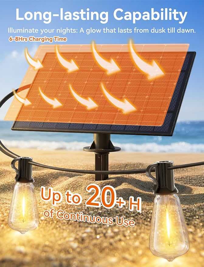 Brightever 150FT Solar String Lights Outdoor Waterproof - Image 3
