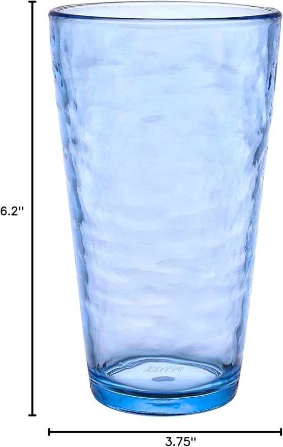 KLIFA- RIPPLE- 22.5 ounce, Acrylic Highball Drinking Glasses Cups, Stackable - Image 6