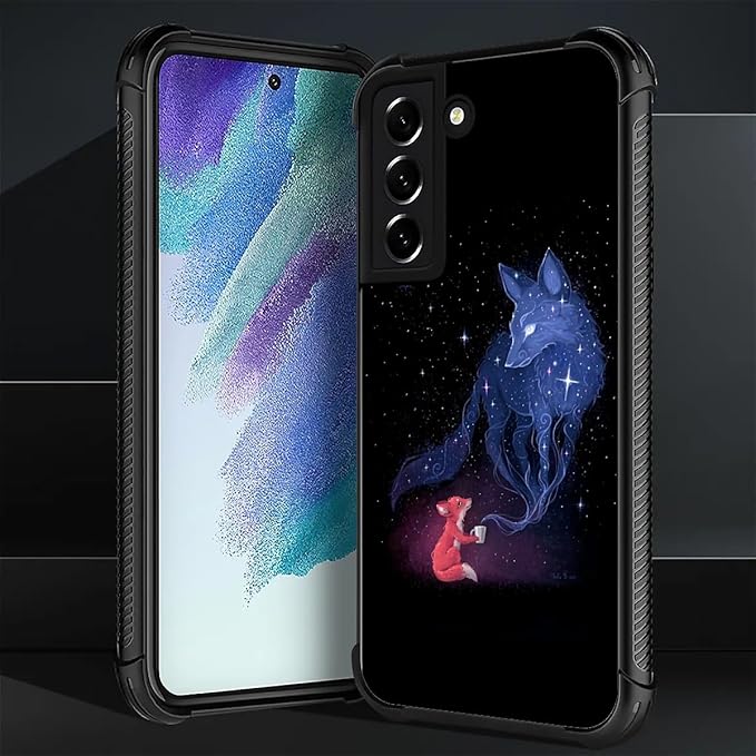 for Samsung Galaxy S21 Plus Case, Galaxy Fox Wolf Pattern Graphic Design Girl - Image 3