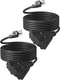 DEWENWILS 25FT Christmas Outdoor Extension Cord, 16/3 SJTW Tri-Tap Power Cable by DEWENWILS