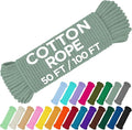 TECEUM Cotton Rope 3/16” – 100 FT – Strong All-Purpose Braided Rope – Natural by TECEUM