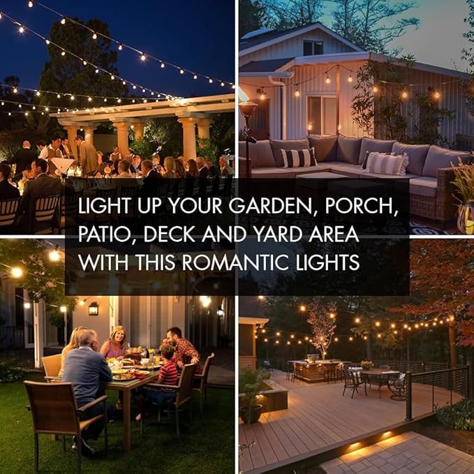 SUNTHIN Outdoor String Lights White, 3 * 50FT White Patio Lights - Image 6