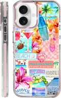 Case for iPhone 16 Plus, Coastal Beach Cover Coquette Collage Phone Case by Toulas