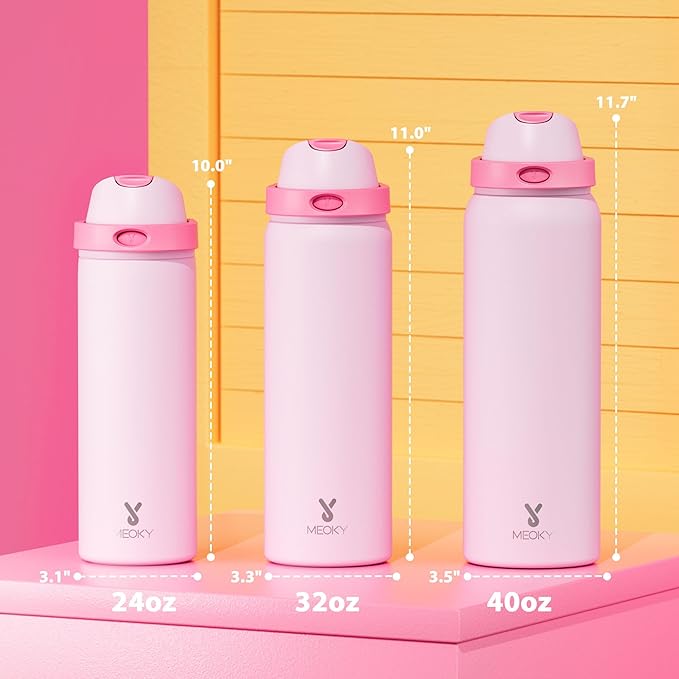 32 oz Insulated Water Bottle for Sports: Meoky Stainless Steel Water Bottle - Image 3