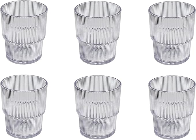 Fine Ribbed Acrylic Drinking Glass by Unknown