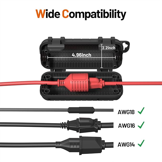 Extension Cord Cover Outdoor, 6 Pack IP54 Water-Resistant Power Cord Protector - Image 2