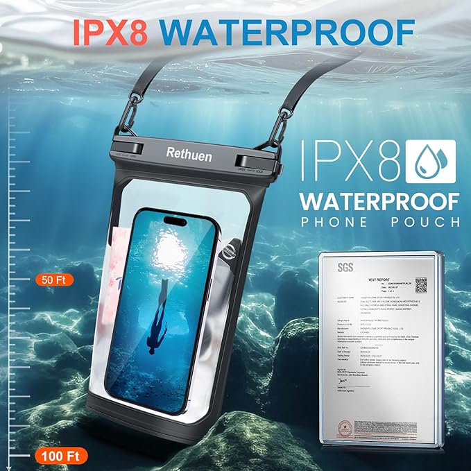 Large Waterproof Phone Pouch, Cell Phone Dry Bag - Image 3