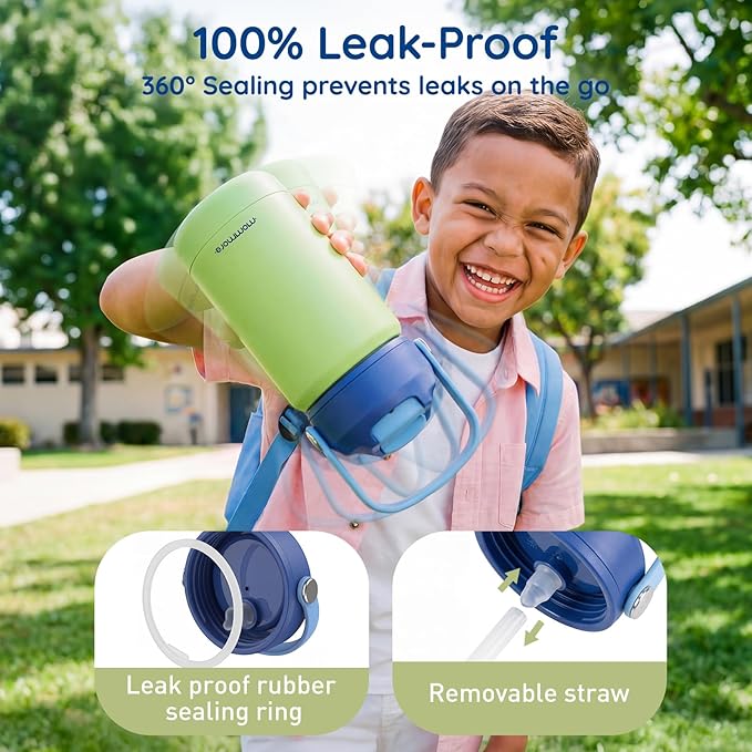 Mommore Kids Water Bottle 12 oz, Insulated Stainless Steel Water Bottle - Image 6