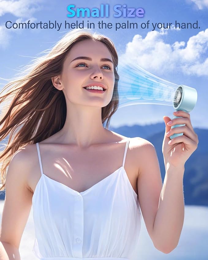 Portable Handheld Fan Personal Small Turbo Hand Fan Powerful, USB Rechargeable - Image 6