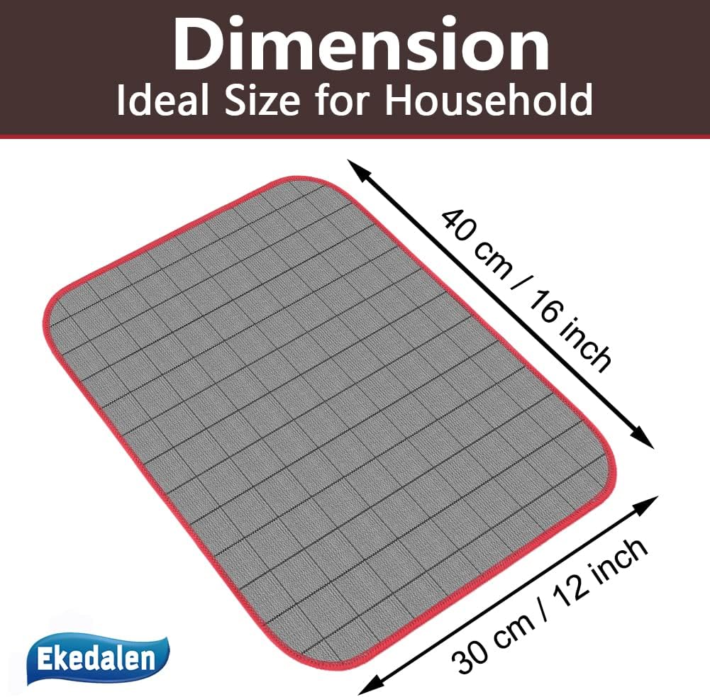 Microfiber Cleaning Cloth Lint Free Glass Cleaner Window Polishing Streak Free Miracle Easy Clean Rag Reusable for Mirror Kitchen Dish Auto Detailing, Pack of 6, 16"x12", Grey-red