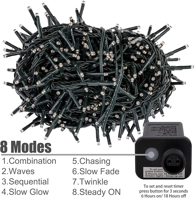 AWQ 500 LED 49ft Christmas Cluster Lights Christmas Decoration String Lights - Image 6