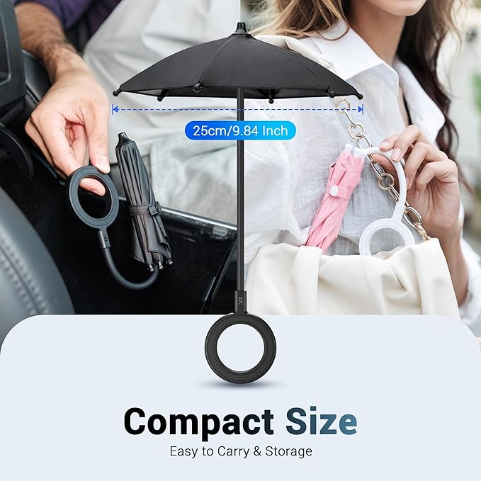 Dual Magnetic Phone Umbrella for Sun, Magnetic Cellphone Sunshade Shield - Image 4