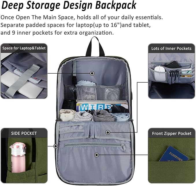 MAXTOP Deep Storage Laptop Backpack Business Anti-theft Backpacks College - Image 2