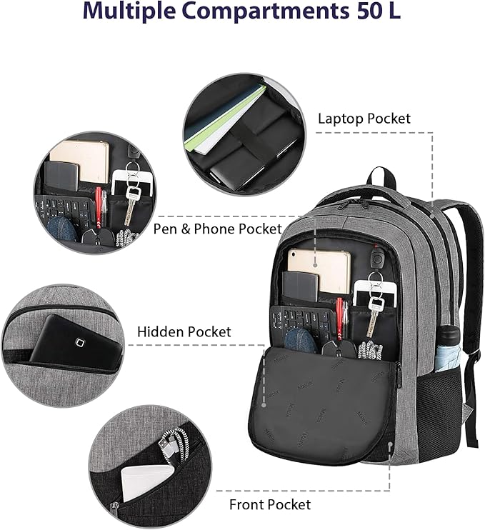 MATEIN Extra Large Laptop Backpack 18.4 Inch, Airplane Approved Travel Backpack - Image 5