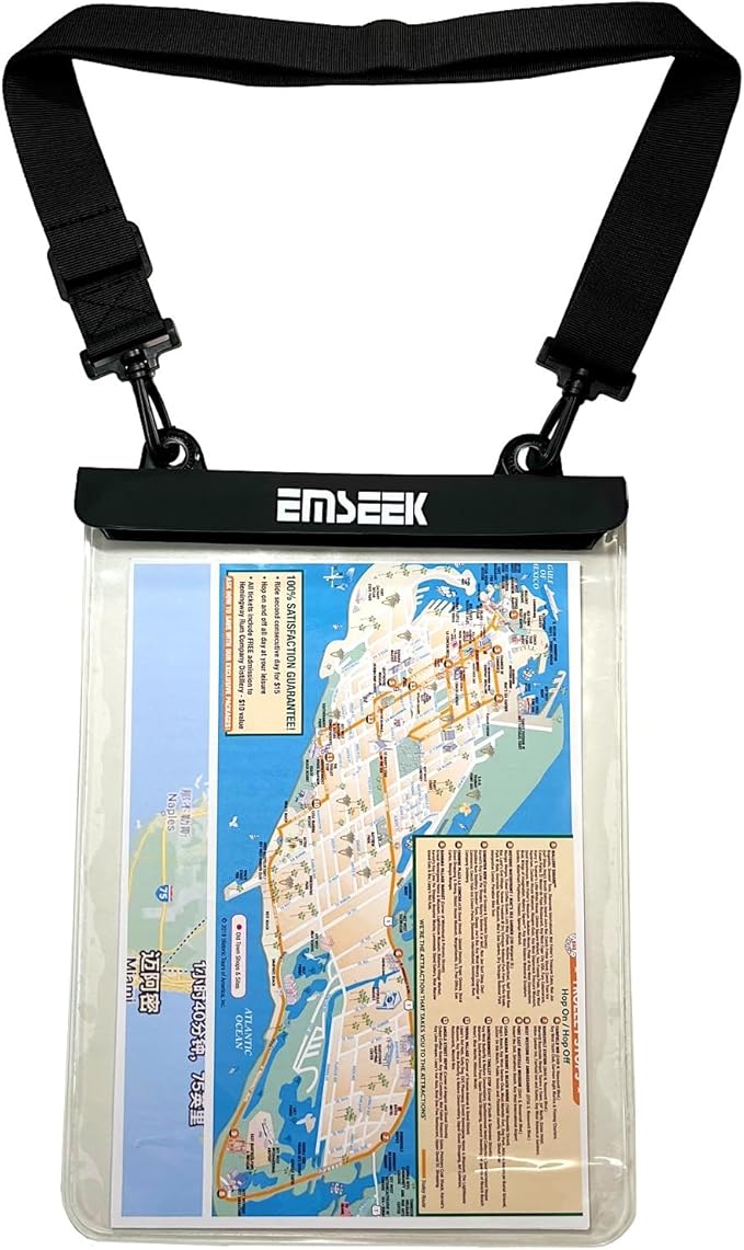 Waterproof Map Case 13 inch Clear Dry Tablet Bag A4 Waterproof Map Pouch Holder by EMSEEK