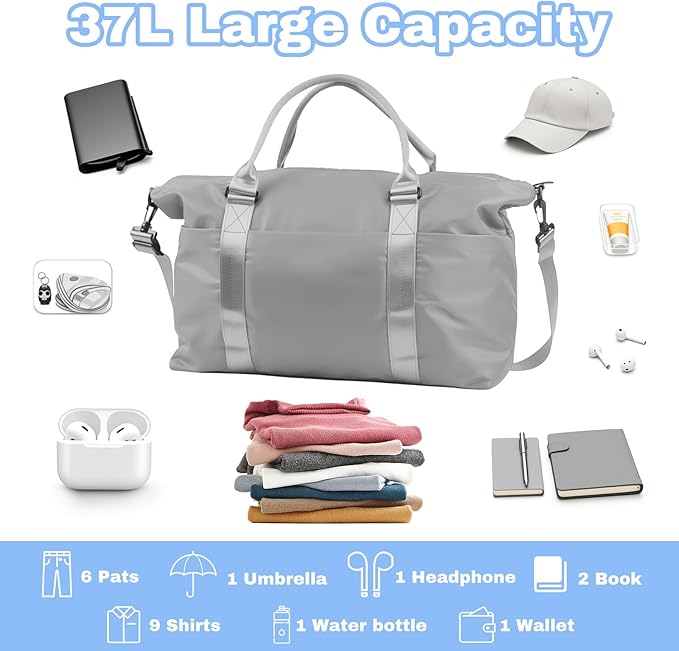 Weekender Duffel Bags for Women， Travel Totes Bag for Airplane Essentials - Image 3